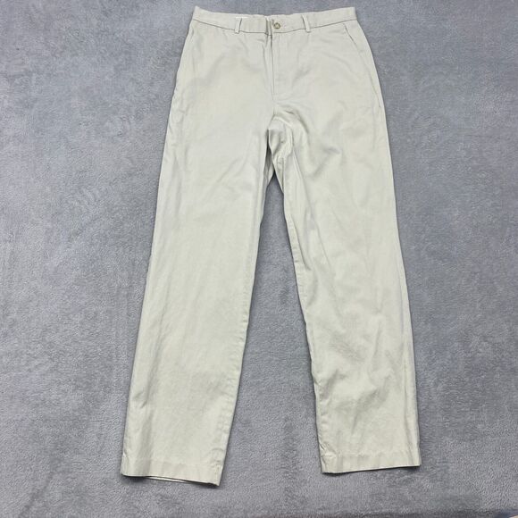 Perry Ellis Pants Mens 32x32 Beige Straight Leg Cotton Lyocell Flat Front Casual - Picture 1 of 8
